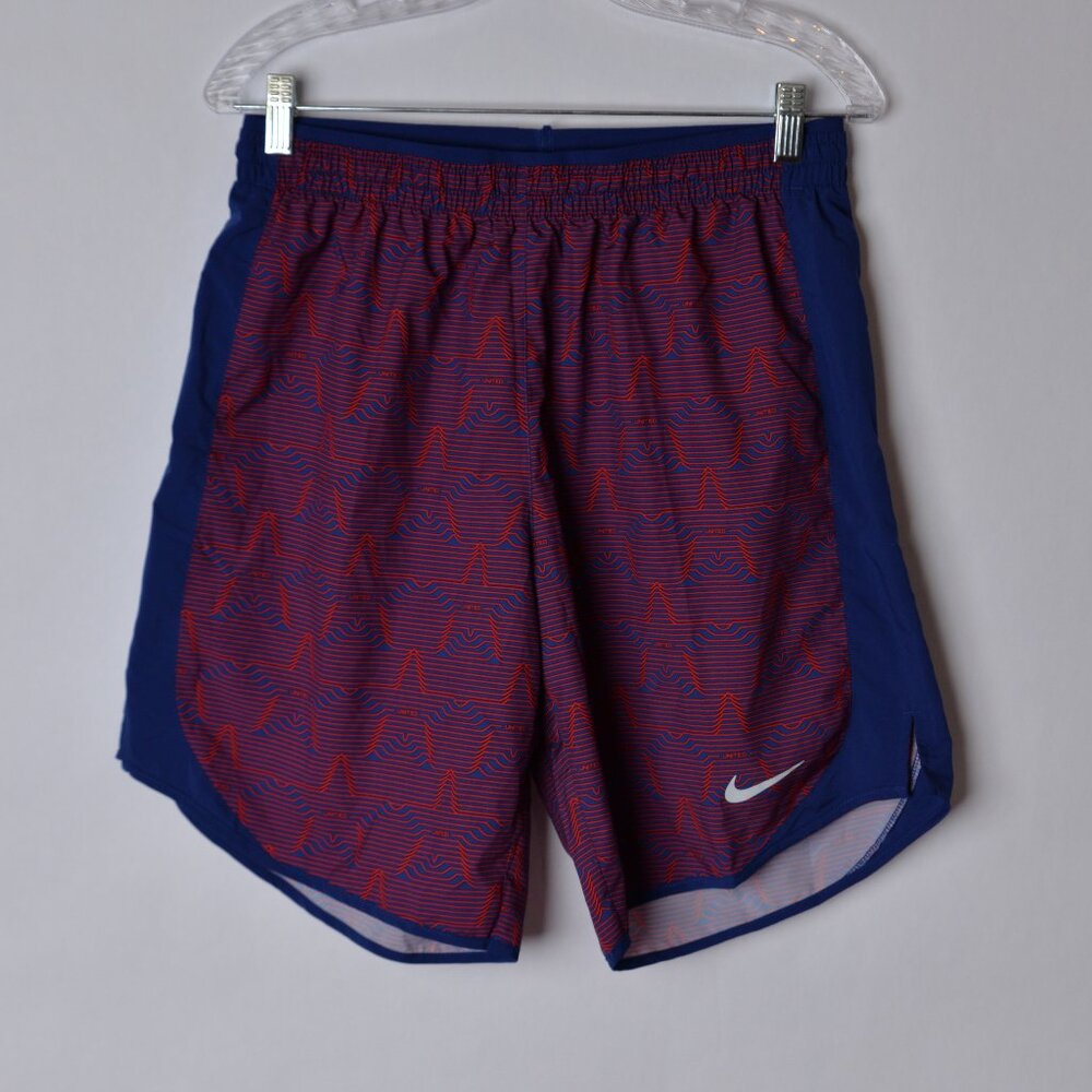 Nike Mens Medium USA Star Blue Red Dri Fit Running Shorts